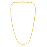 10K Yellow Gold 5.0mm Solid Diamond Cut Royal Rope 22 Chain with Lobster Lock