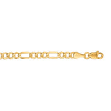 10K Yellow Gold 3.7mm Lite Figaro 24 Chain with Lobster Lock