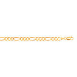 10K Yellow Gold 4.5mm Figaro 8 Chain Bracelet with Lobster Lock