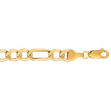 10K Yellow Gold 6.6mm Lite Figaro 24 Chain with Lobster Lock