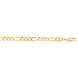 10K Yellow Gold 6.6mm Figaro 8.5 Chain Bracelet with Lobster Lock
