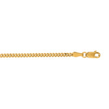 10K Yellow Gold 2.1mm Gourmette 24 Chain with Lobster Lock