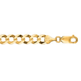 10K Yellow Gold 7.0mm Comfort Curb 8.5 Chain Bracelet with Lobster Lock