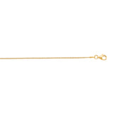 Sterling Silver 1.1mm Yellow Classic Box 20 Chain with Lobster Clasp