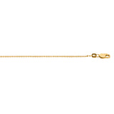Sterling Silver 1.4mm Yellow Plated Diamond Cut Cable 16 Chain with Lobster Clasp