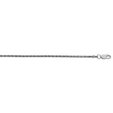 Sterling Silver 2.2mm Diamond Cut Wheat 24 Chain with Lobster Clasp
