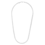 Sterling Silver 5.6mm Concave Mariner 24 Chain with Lobster Clasp