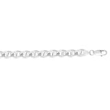 Sterling Silver 8mm Concave Mariner 8.5 Chain Bracelet with Lobster Clasp