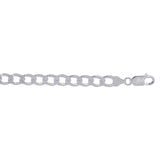 Sterling Silver 7.8mm Comfort Curb 24 Chain with Lobster Clasp