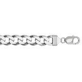 Sterling Silver 11.6mm Comfort Curb 24 Chain with Lobster Clasp