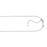 Silver 1.1mm Adjustable Cable 22 Chain with Lobster Lock