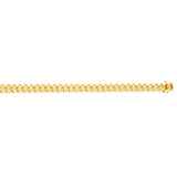 10K Yellow Gold 8.5 7.1mm Classic Miami Cuban Chain Bracelet with Box Lock
