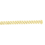 10K Yellow Gold 8.5 6.6mm Semi-Solid Classic Miami Cuban Chain Bracelet with Box Lock