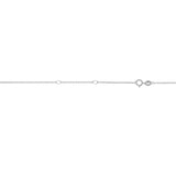 14K White Gold 0.68mm Double Extendable Cable 18 Chain with Spring Ring Clasp and two jump rings.