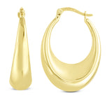 14K Yellow Gold Polished Puff Hoop