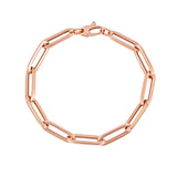 14K Rose Gold 7.5 6.1mm Paperclip Chain Bracelet with Lobster Lock