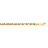 14K Yellow Gold 5mm 22 Diamond Cut Lite Rope Chain with Lobster Clasp