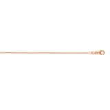 14K Rose Gold 1.25mm 18 Round Cable Chain with Lobster Clasp