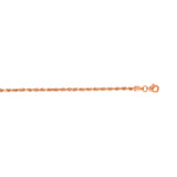 14K Rose Gold 22 2.3mm Diamond Cut Solid Royal Rope Chain with Lobster Clasp