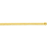 10K Yellow Gold 8 5mm Semi-Solid Miami Cuban 8 Chain Bracelet with Box Clasp