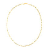 14K Yellow Gold 3.5mm Paperclip 24 Chain Necklace