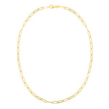 14K Yellow Gold 4mm Paperclip 24 Chain Necklace