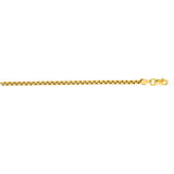 14K Yellow Gold 2.5mm Lite Round Box 22 Chain with Lobster Lock