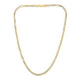 14K Two-tone Yellow Gold 18 4.25mm Two-Tone Fancy Ice  Chain Necklace with Lobster Clasp