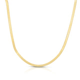 Silver (14k Yellow Gold Plated) 8 2.7mm Imperial Herringbone Chain Bracelet with Lobster Clasp.