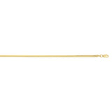 14K Yellow Gold 7 2.6mm Oval Snake Chain Bracelet with Lobster Clasp.