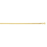 Sterling Silver (Yellow Gold Plated) 20 2.6mm Oval Snake Chain Necklace with Lobster Clasp.