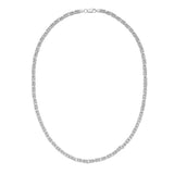 Sterling Silver 8 4.2mm Lite Square Byzantine Chain with Lobster Clasp