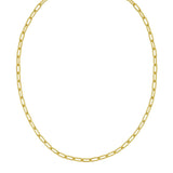 Silver with Gold Plating 20 5.2mm Round Link Paperclip Chain with Lobster Clasp