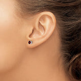 14k White Gold 4mm Round Garnet Post Earrings