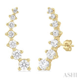 1 Ctw Round Cut Diamond Fashion Climbers in 14K Yellow Gold