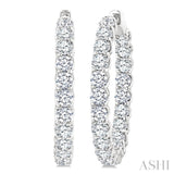 8 Ctw Inside-Out Round Cut Diamond Hoop Earrings in 14K White Gold