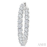 8 Ctw Inside-Out Round Cut Diamond Hoop Earrings in 14K White Gold