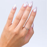 1/20 Ctw Initial 'E' Round Cut Diamond Fashion Ring in 10K White Gold