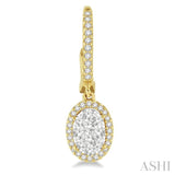 5/8 Ctw Oval Shape Diamond Lovebright Earrings in 14K Yellow and White Gold