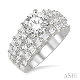 1 3/4 Ctw Diamond Semi-Mount Engagement Ring in 14K white Gold