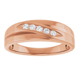 14K Rose Gold 1/6 CTW Lab-Grown Diamond Band