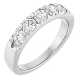 10K White Gold 3/4 CTW Natural Diamond French-Set Anniversary Band