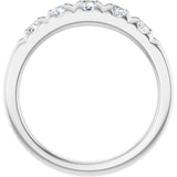 10K White Gold 3/4 CTW Natural Diamond French-Set Anniversary Band