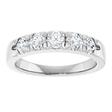 10K White Gold 3/4 CTW Natural Diamond French-Set Anniversary Band