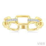 1/20 Ctw Bold Open Window Octagonal Shaped Round Cut Diamond Fashion Ring in 10K Yellow Gold