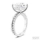 1/8 Ctw Princess Shape Round Cut Diamond Semi-Mount Engagement Ring in 14K White Gold