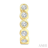 1/4 Ctw Petite Bezel Set Round Cut Diamond Fashion Half Hoop Earring in 10K Yellow Gold