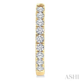 1 Ctw Round Cut Diamond Fashion Hoop Earrings in 14K Yellow Gold