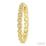 1/8 Ctw Geometric Carving Round Cut Diamond Fashion Hoop Earring in 10K Yellow Gold