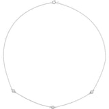 14K White Gold 1/3 CTW Natural Diamond 3-Station 18" Necklace